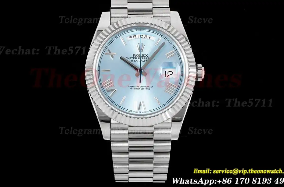 DayDate 228239 40mm Pres SS SS Ice Blue Dial GSF A3255 (Tungsten Heavy Version)