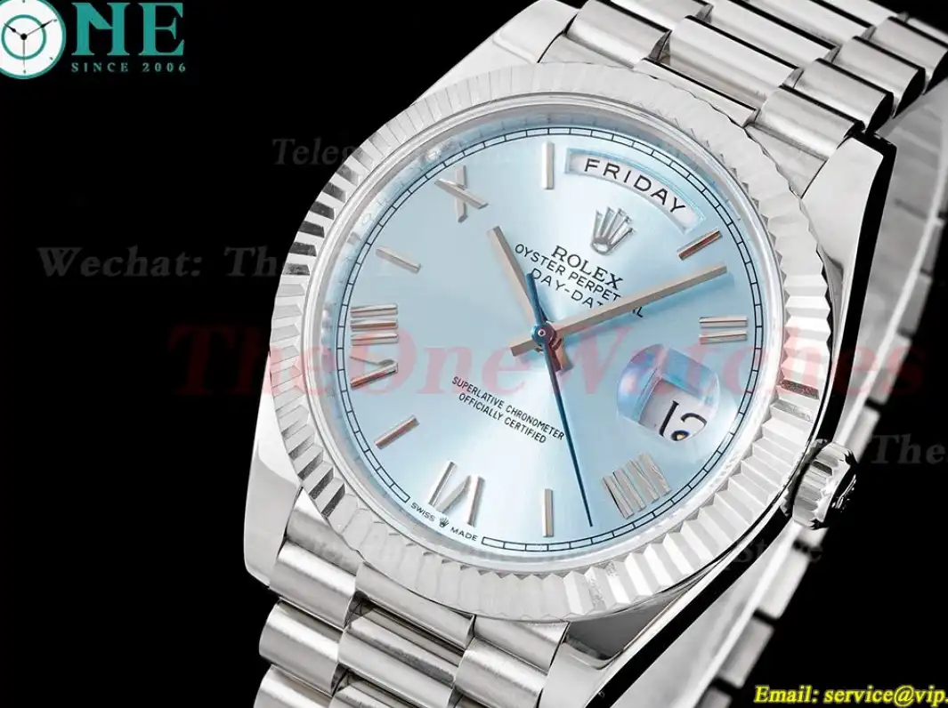 DayDate 228239 40mm Pres SS SS Ice Blue Dial GSF A3255 (Tungsten Heavy Version)