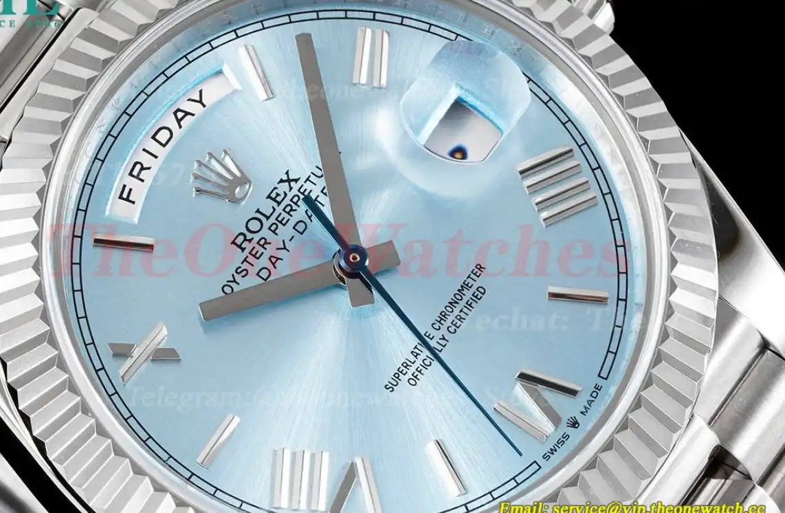 DayDate 228239 40mm Pres SS SS Ice Blue Dial GSF A3255 (Tungsten Heavy Version)