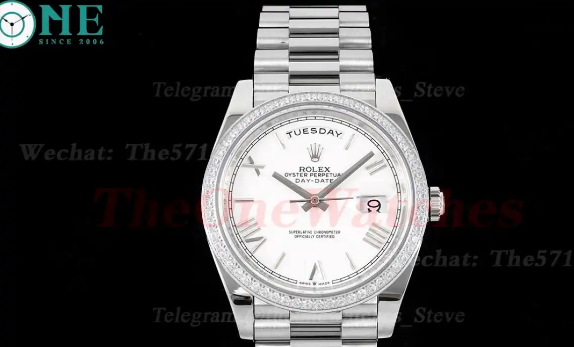 DayDate 228349 40mm Pres SS SS White Dial GSF A3255 (Tungsten Heavy Version)