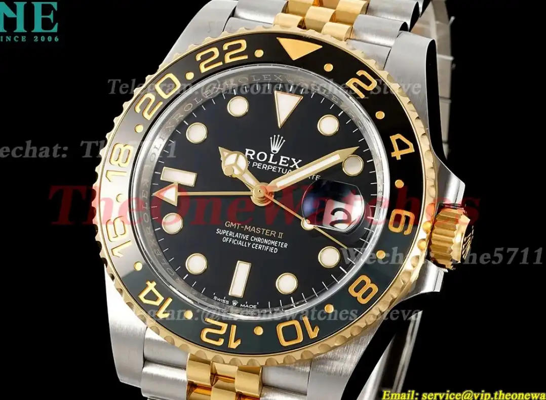 GMT II 126713 GRNR 40mm Jub SS YG Black Dial Clean DD3285 Super Clone