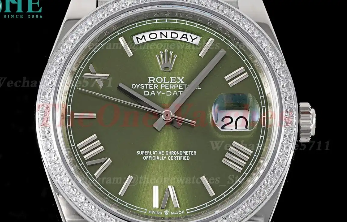 DayDate 228349 40mm Pres SS SS Green Dial GSF A3255 (Tungsten Heavy Version)