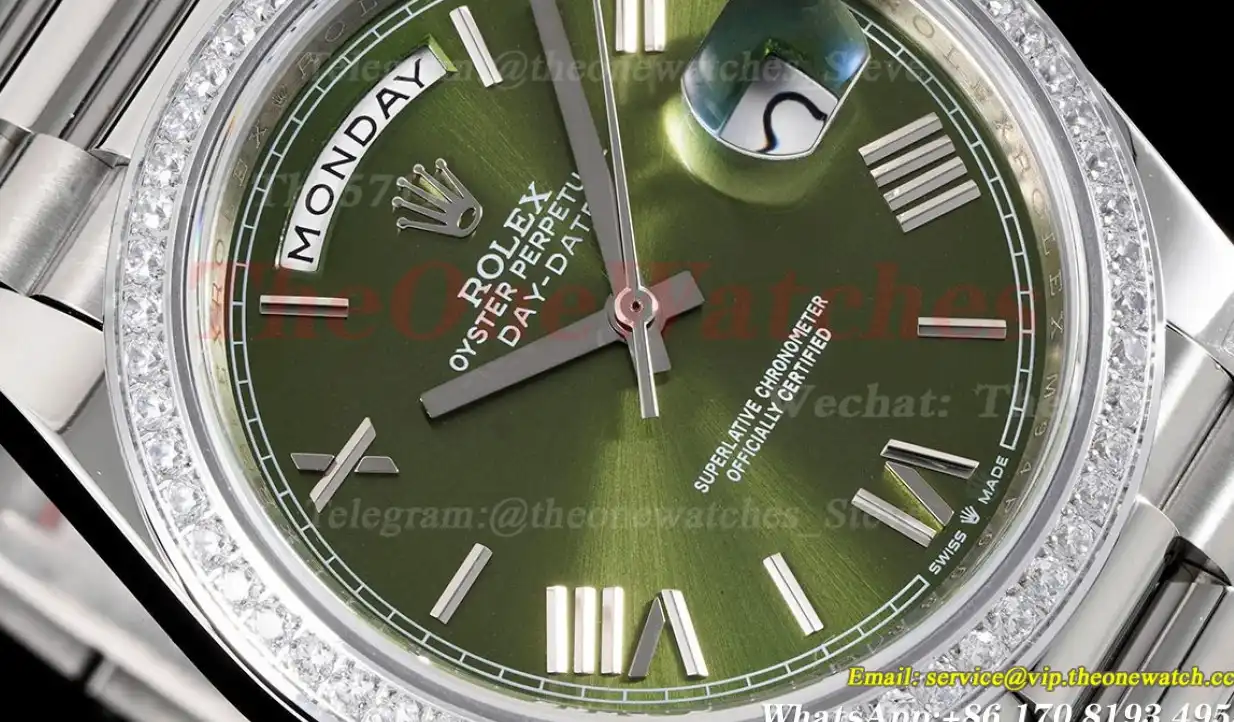 DayDate 228349 40mm Pres SS SS Green Dial GSF A3255 (Tungsten Heavy Version)