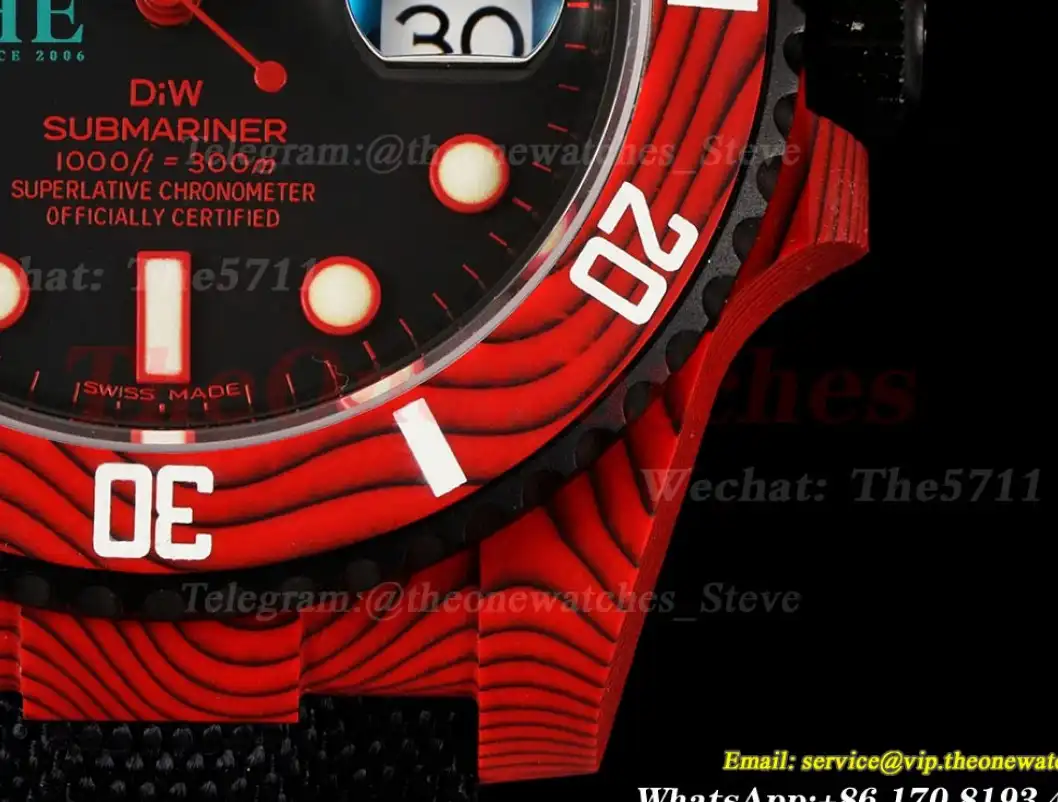 Submariner DIW 40mm 904L SS NY Red Dial VSF VS3135