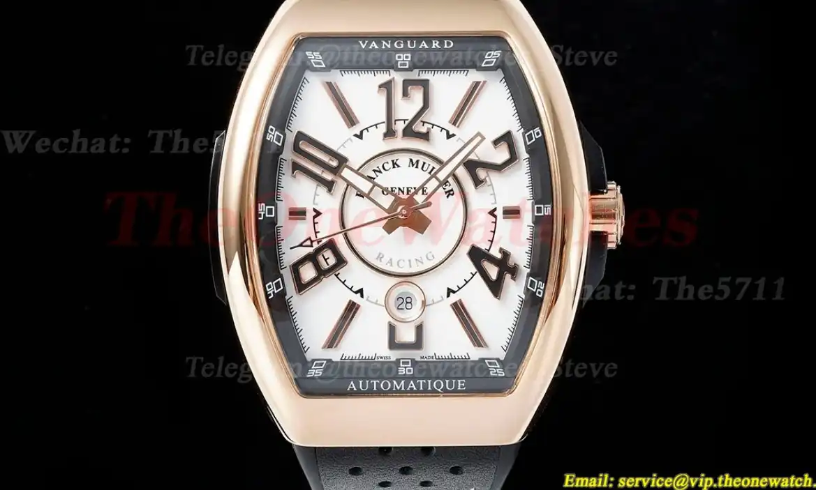 Vanguard Mens 44mm RG LE White Black ABF A2824