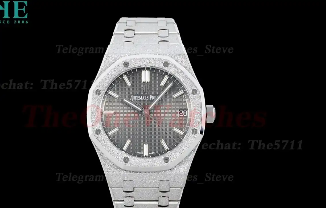 Royal Oak 15500 41mm Frosted SS SS Grey Dial APSF A4302 Super Clone