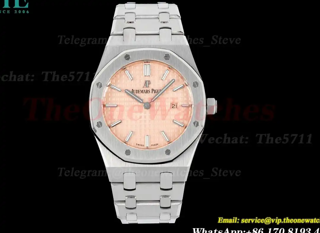 Royal Oak Ladies 33mm SS SS Cream Stk JJF Swiss Qtz