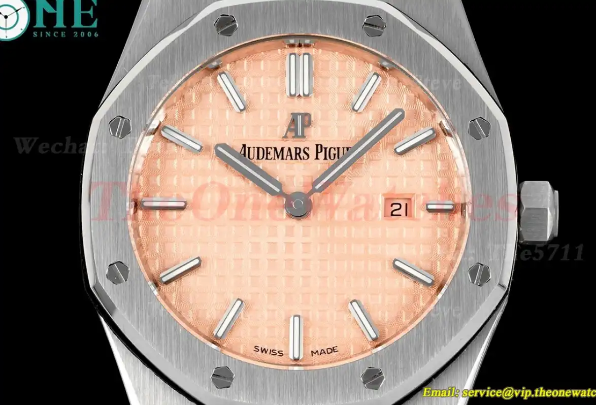 Royal Oak Ladies 33mm SS SS Cream Stk JJF Swiss Qtz