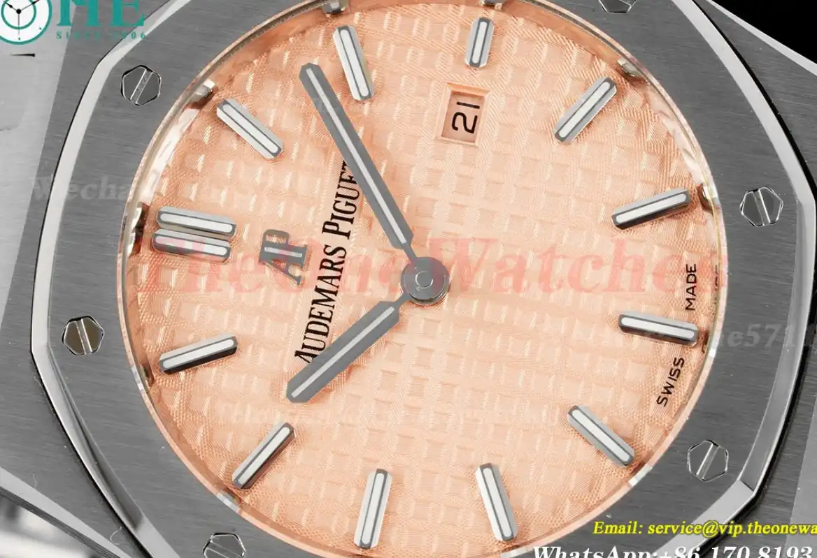 Royal Oak Ladies 33mm SS SS Cream Stk JJF Swiss Qtz