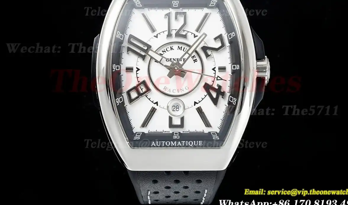 Vanguard Mens 44mm SS LE White Black ABF A2824