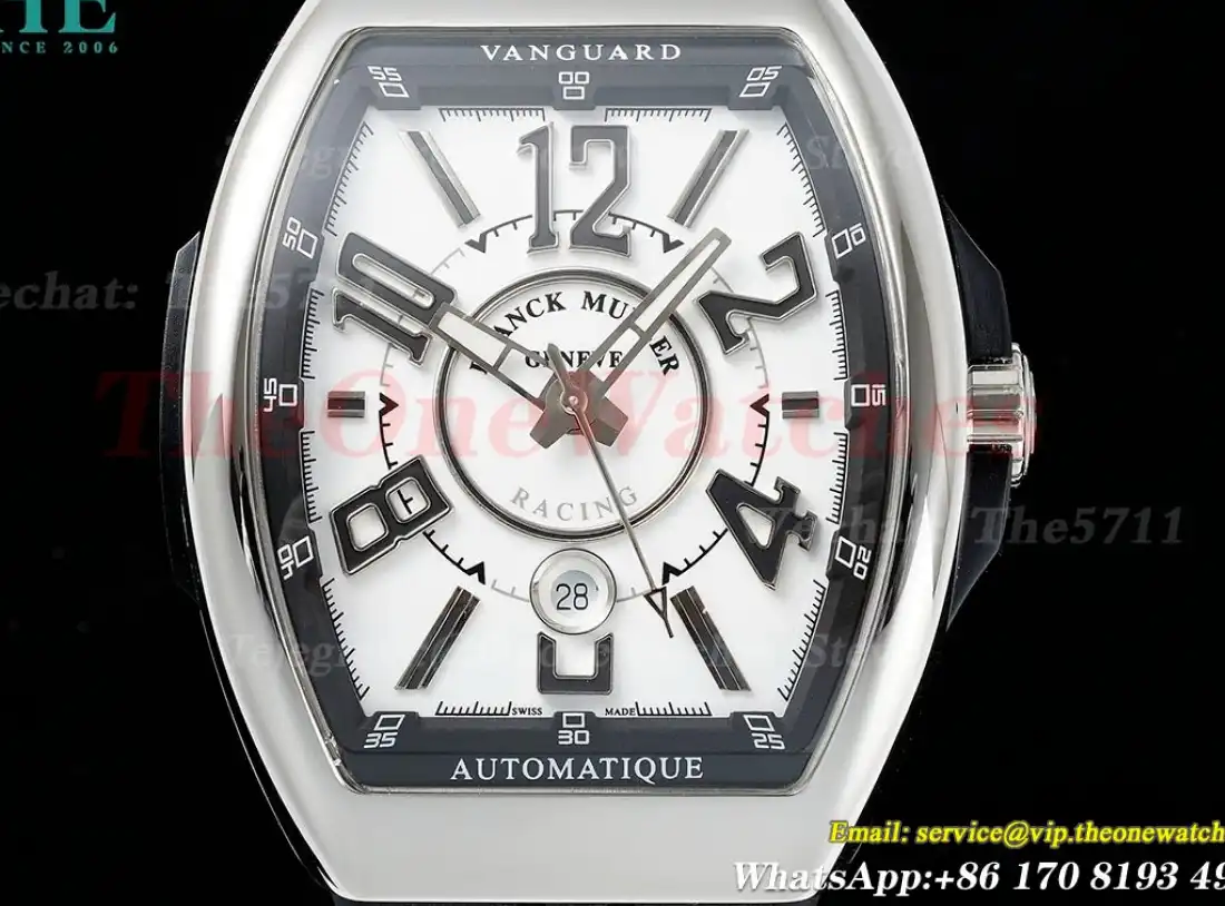 Vanguard Mens 44mm SS LE White Black ABF A2824