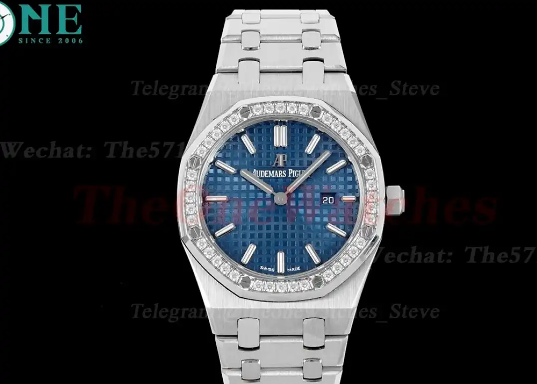 Royal Oak Ladies 33mm SS SS Diamond Blue JJF Swiss Qtz