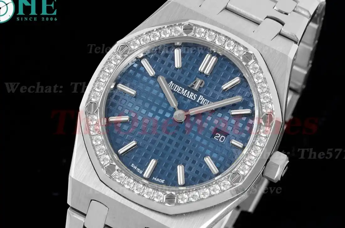 Royal Oak Ladies 33mm SS SS Diamond Blue JJF Swiss Qtz