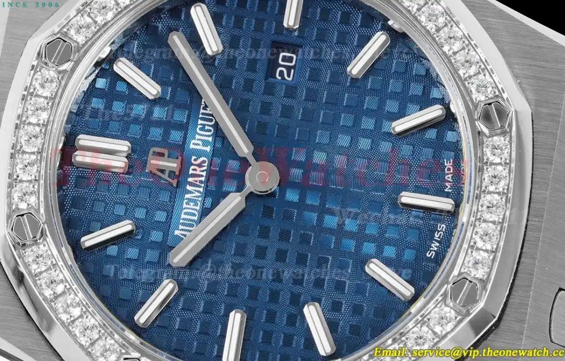 Royal Oak Ladies 33mm SS SS Diamond Blue JJF Swiss Qtz