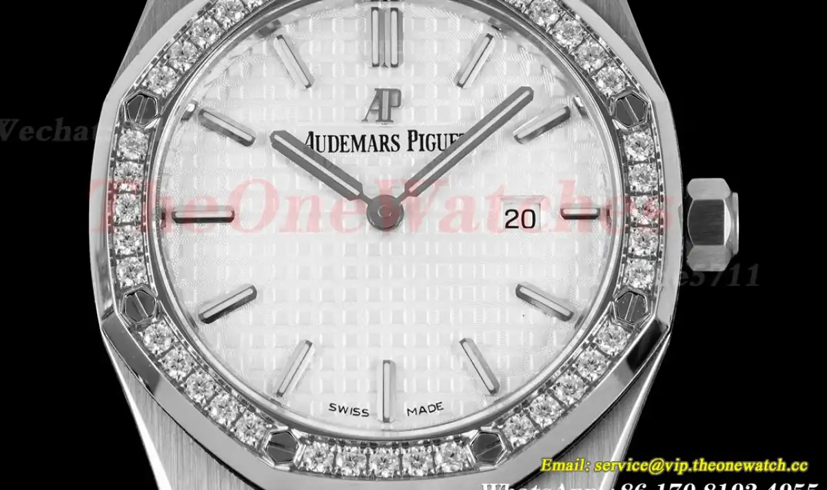 Royal Oak Ladies 33mm SS SS Diamond White JJF Swiss Qtz