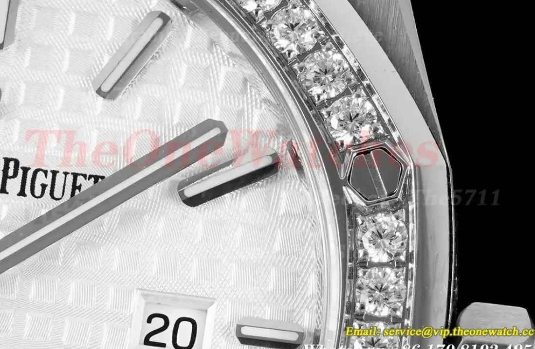 Royal Oak Ladies 33mm SS SS Diamond White JJF Swiss Qtz