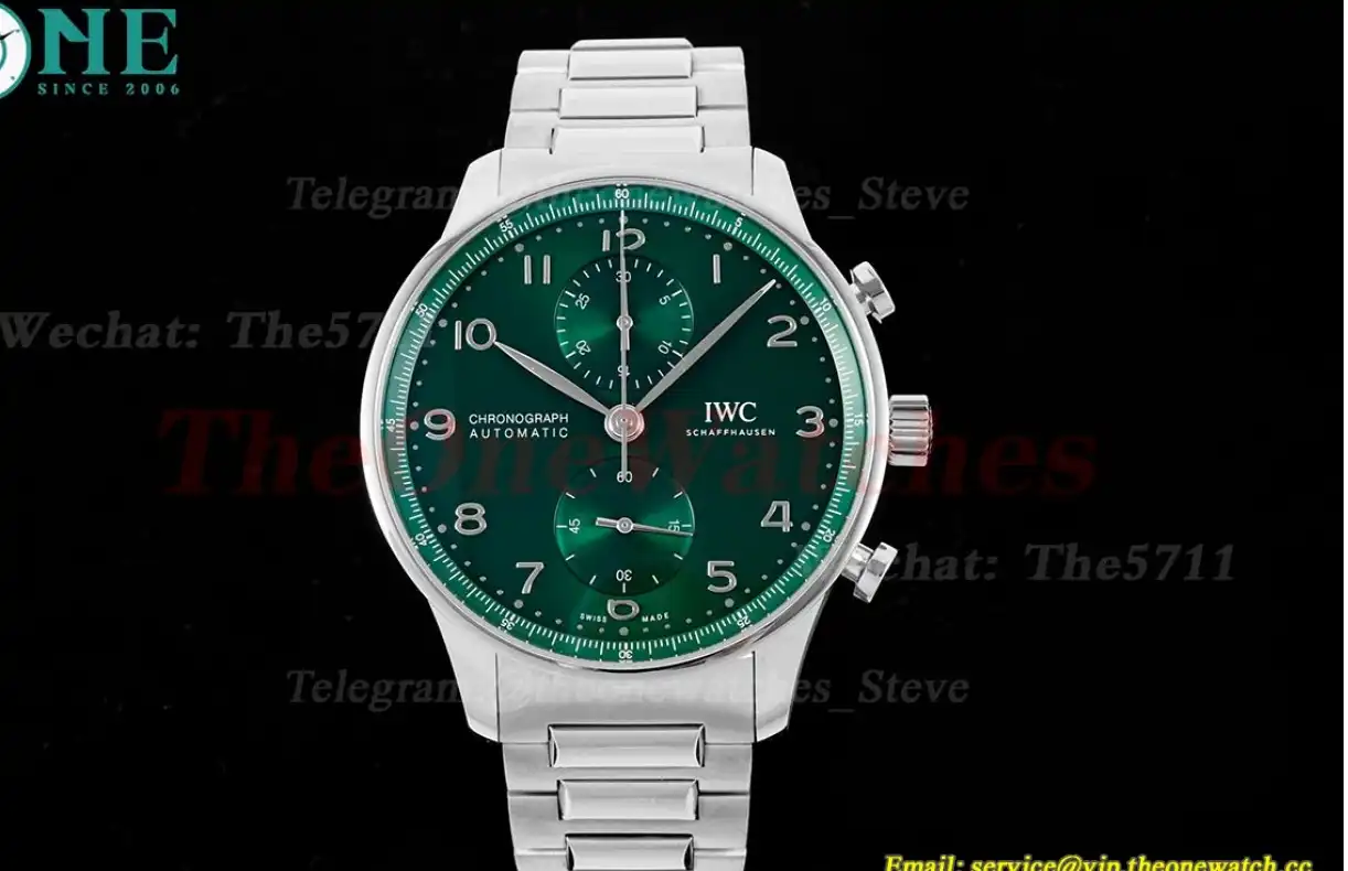 Portuguese Chrono IW371617 41mm SS SS Green Num ZF A69355