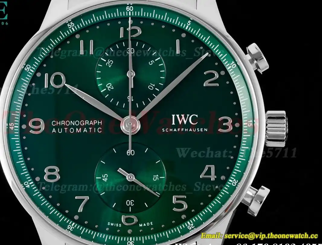 Portuguese Chrono IW371617 41mm SS SS Green Num ZF A69355