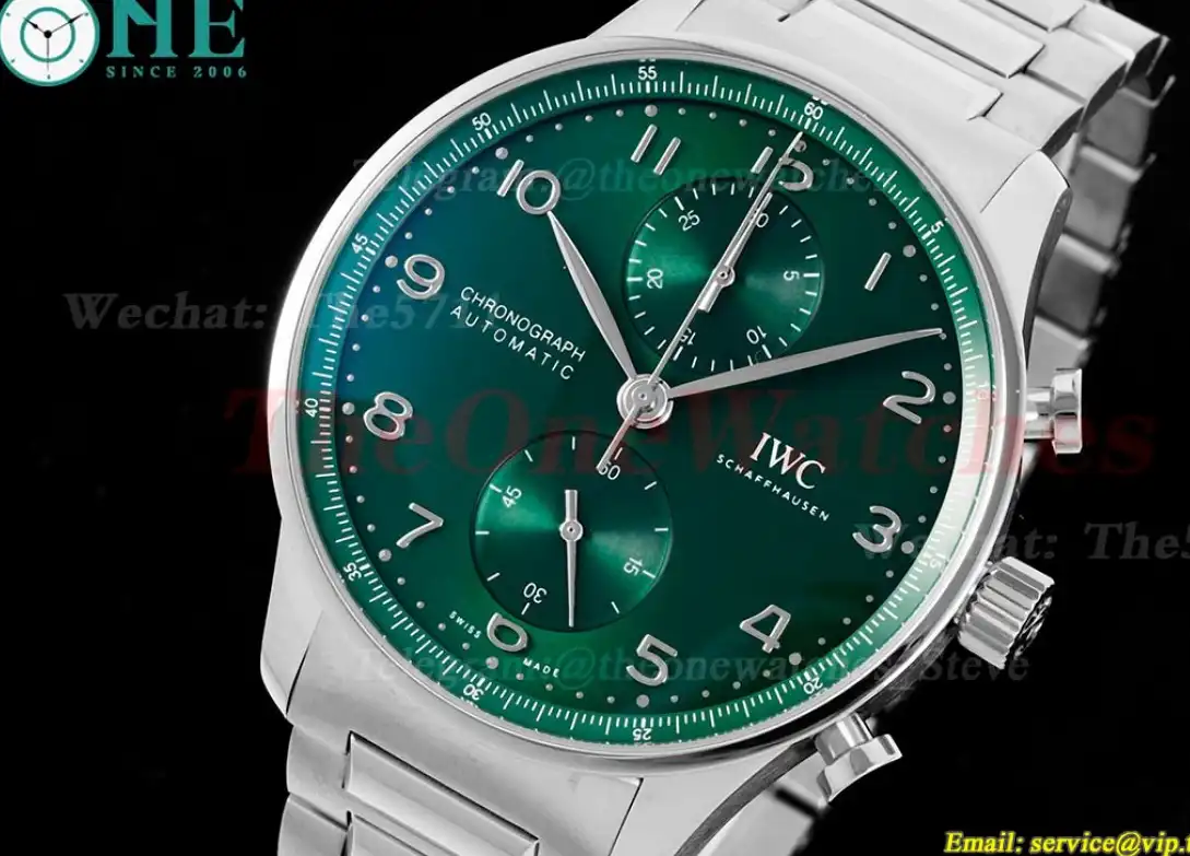 Portuguese Chrono IW371617 41mm SS SS Green Num ZF A69355