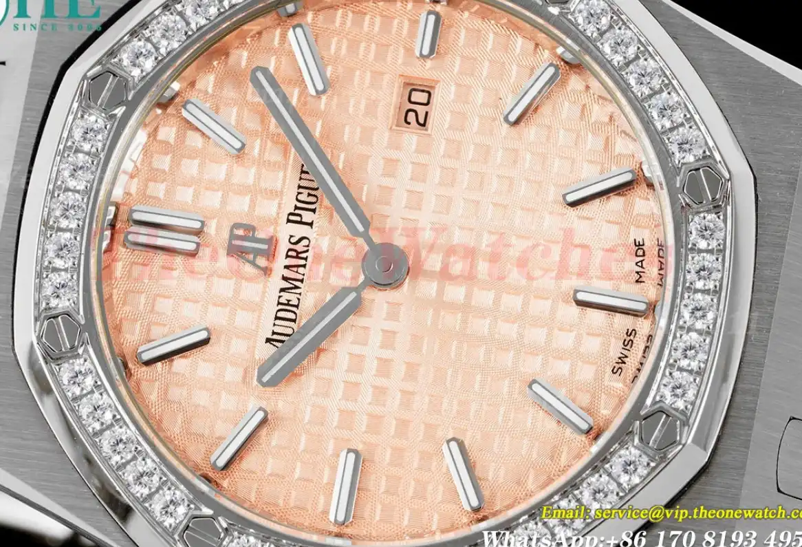 Royal Oak Ladies 33mm SS SS Diamond Cream JJF Swiss Qtz