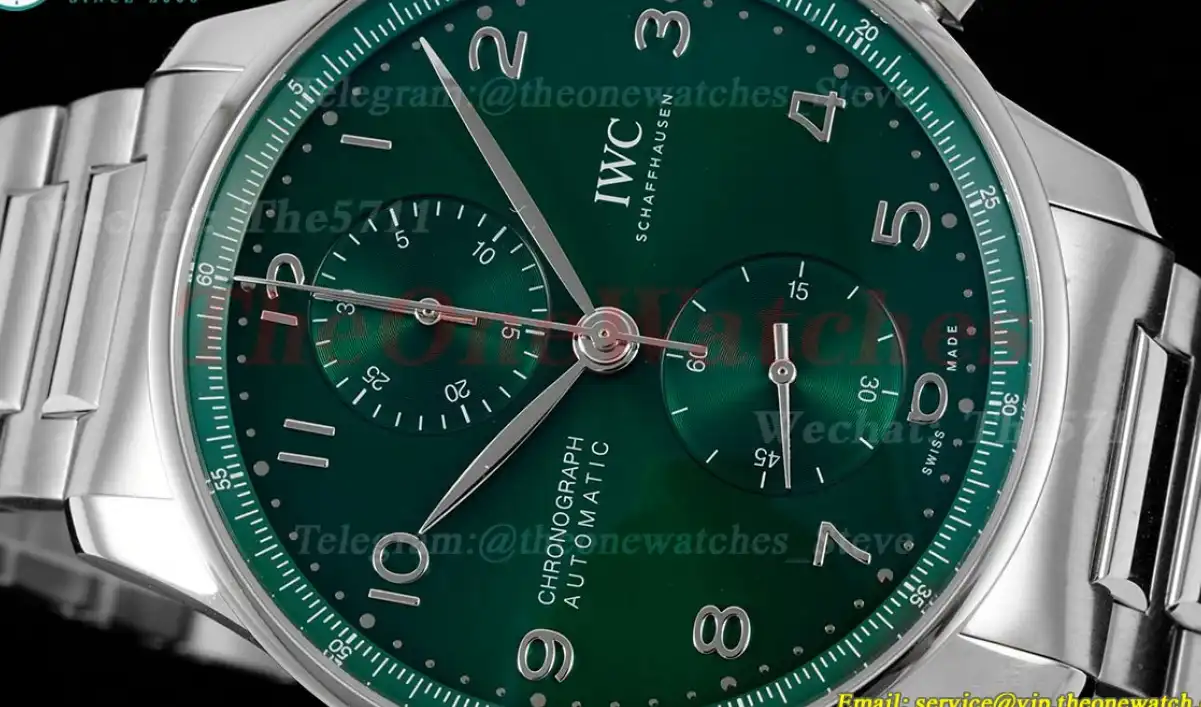 Portuguese Chrono IW371617 41mm SS SS Green Num ZF A69355