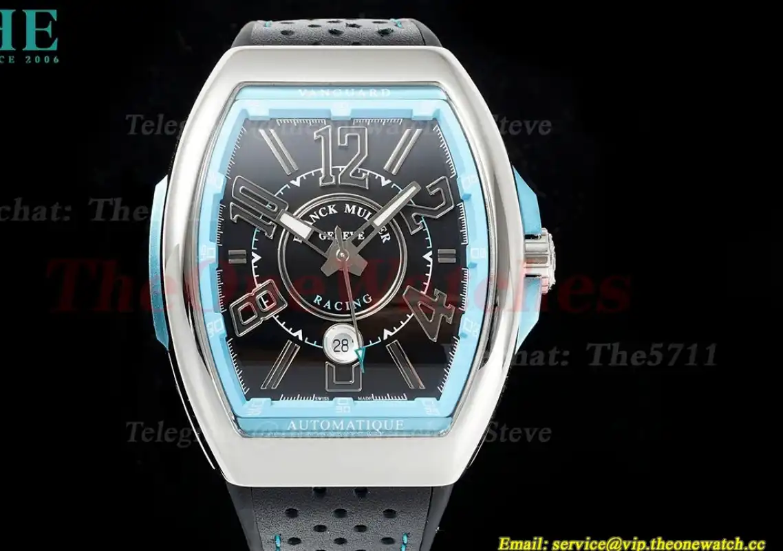 Vanguard Mens 44mm SS LE Black Light Blue ABF A2824