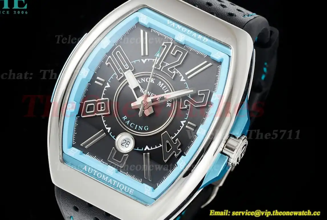 Vanguard Mens 44mm SS LE Black Light Blue ABF A2824