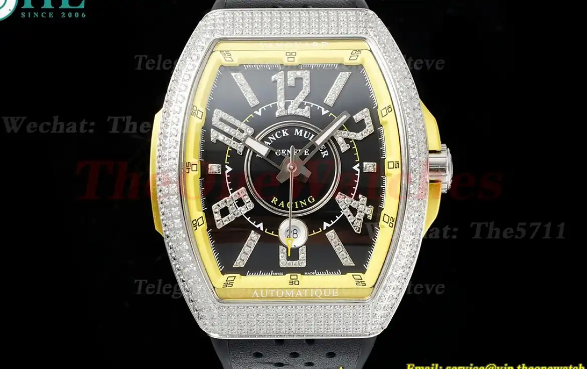 Vanguard Mens 44mm Dia SS LE Black Yellow ABF A2824