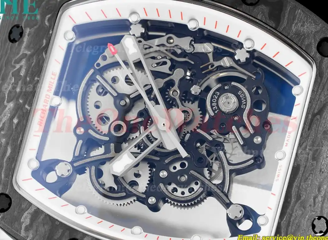 RM055 Real NTPT Skeleton White Dial On White Rubber Strap BBRF RMUL2