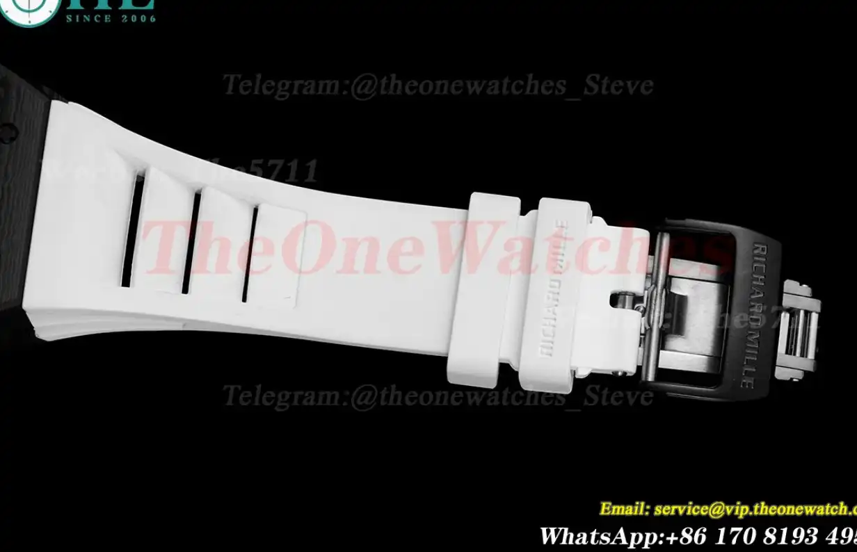 RM055 Real NTPT Skeleton White Dial On White Rubber Strap BBRF RMUL2