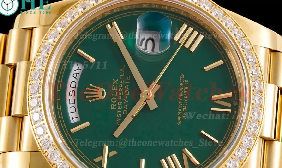 DayDate 228348 40mm Dia YG YG Green Dial TWS A2836