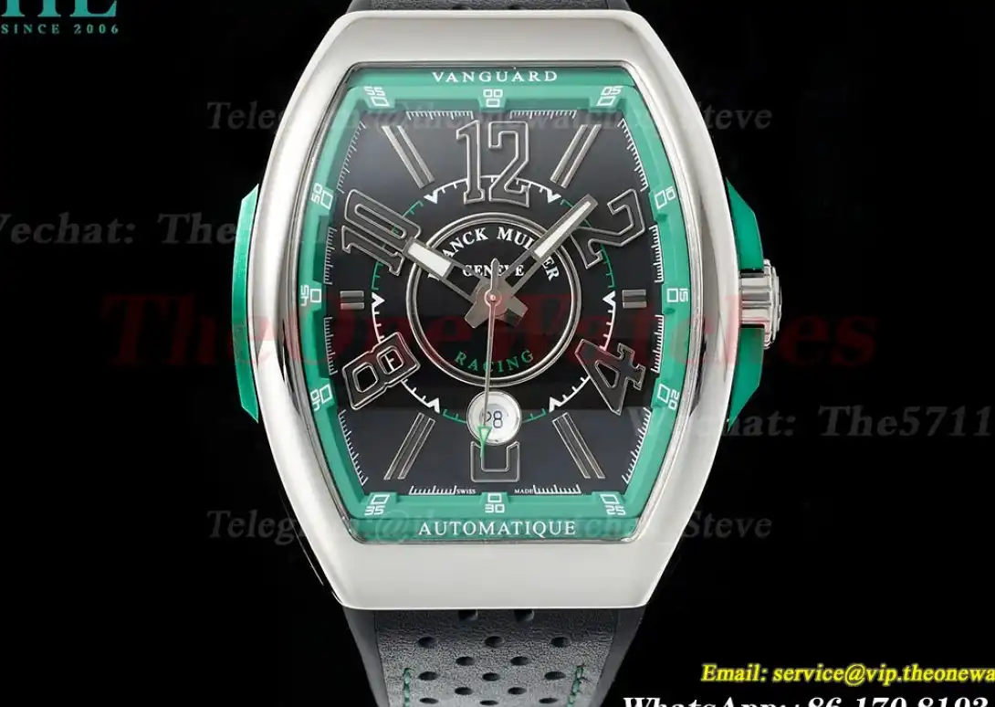 Vanguard Mens 44mm SS LE Black Green ABF A2824