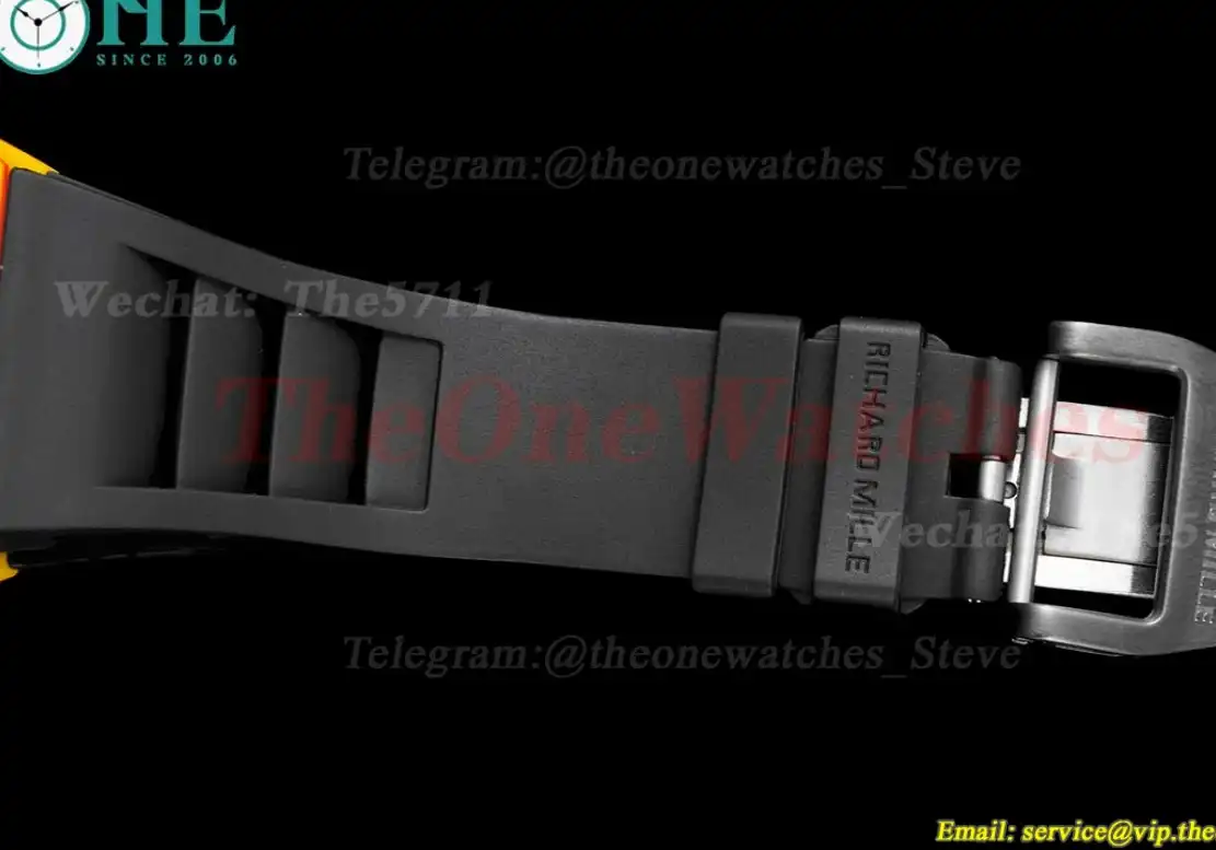 RM027-03 Rafael Nadal Carbon Case On Black Rubber Strap Real Tourbillon RMF