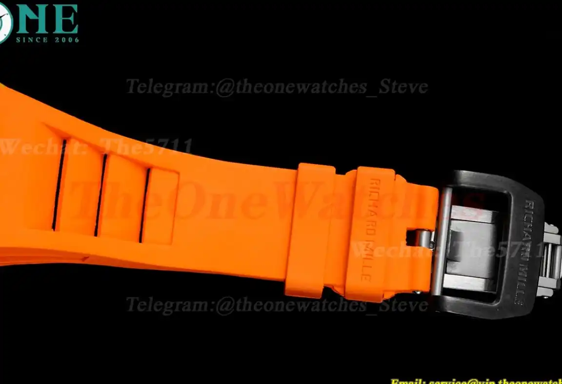 RM027-03 Rafael Nadal Carbon Case On Orange Rubber Strap Real Tourbillon RMF