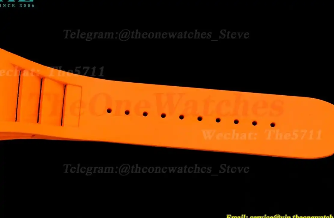 RM027-03 Rafael Nadal Carbon Case On Orange Rubber Strap Real Tourbillon RMF