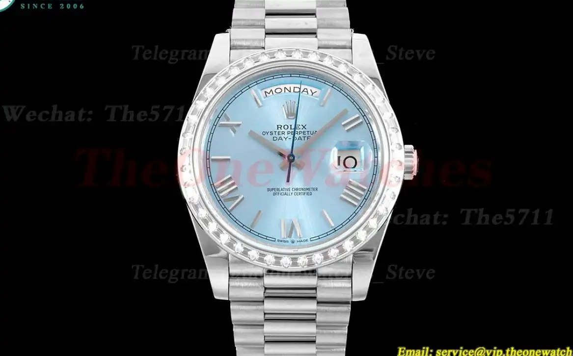 DayDate 228396 40mm Dia SS SS Ice Blue Dial TWS A2836