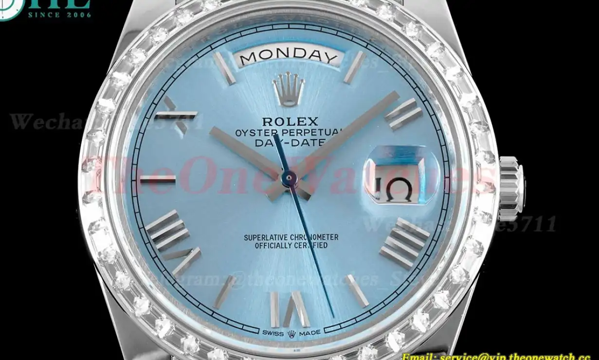 DayDate 228396 40mm Dia SS SS Ice Blue Dial TWS A2836