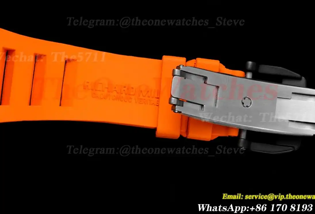 RM027-03 Rafael Nadal Carbon Case On Orange Rubber Strap Real Tourbillon RMF