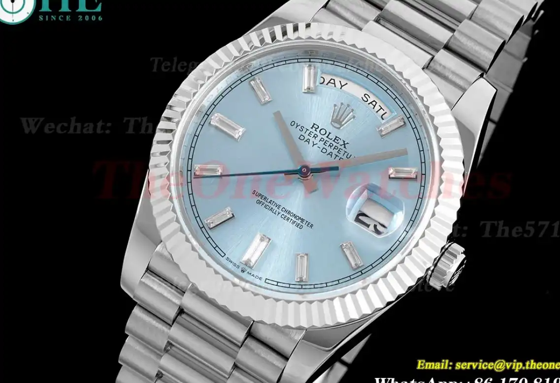 DayDate 228236 40mm SS SS Ice Blue Dial TWS A2836