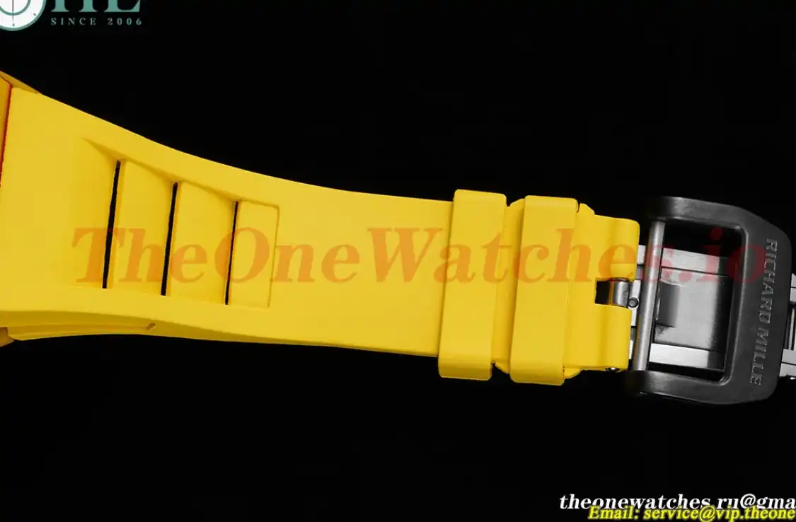 Richard Mille - RM027-03 Rafael Nadal Carbon Case On Yellow Rubber Strap Real Tourbillon RMF