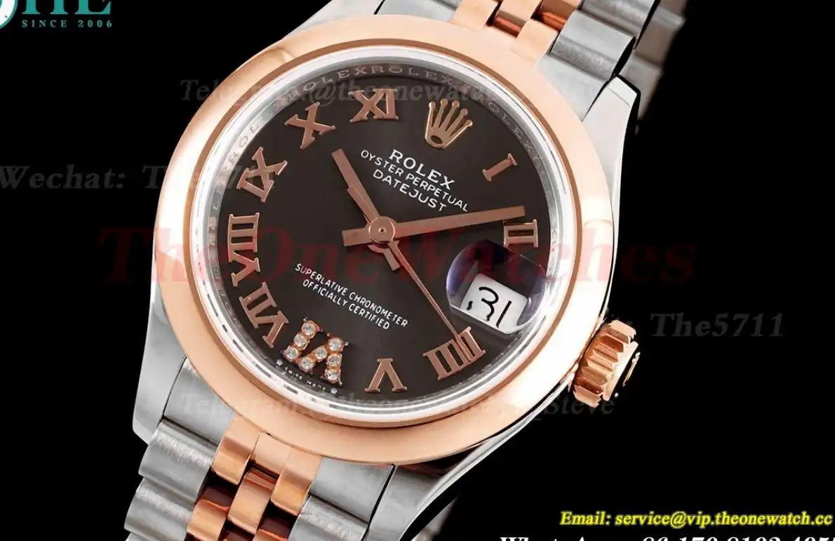 Datejust Ladies 28mm RG SS Grey Rmn TWS NH05