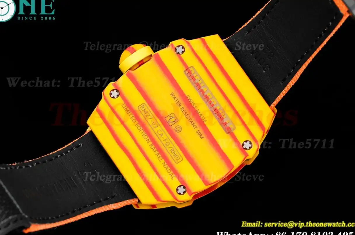 RM027-03 Rafael Nadal Carbon Case On Orange Nylon Strap Real Tourbillon RMF