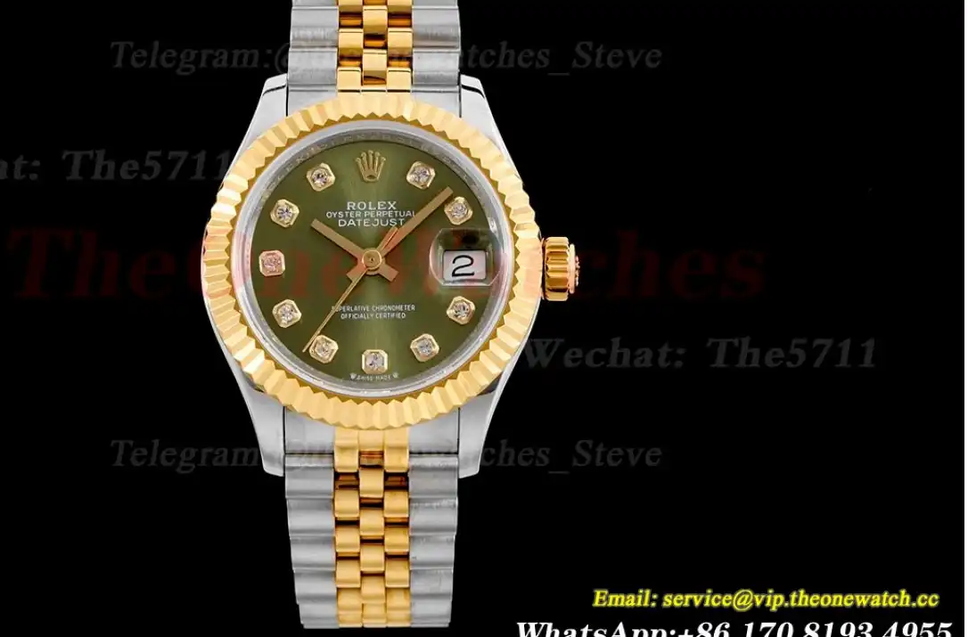 Datejust Ladies 28mm YG SS Green Dial TWS NH05