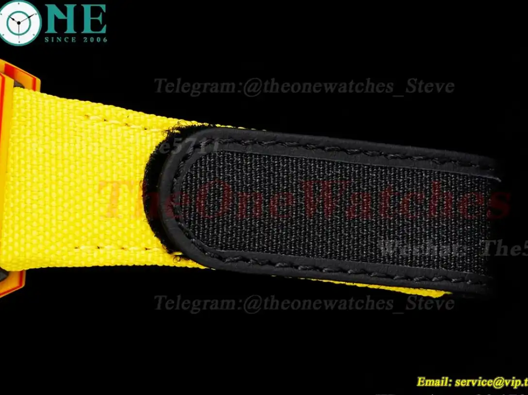 RM027-03 Rafael Nadal Carbon Case On Yellow Nylon Strap Real Tourbillon RMF