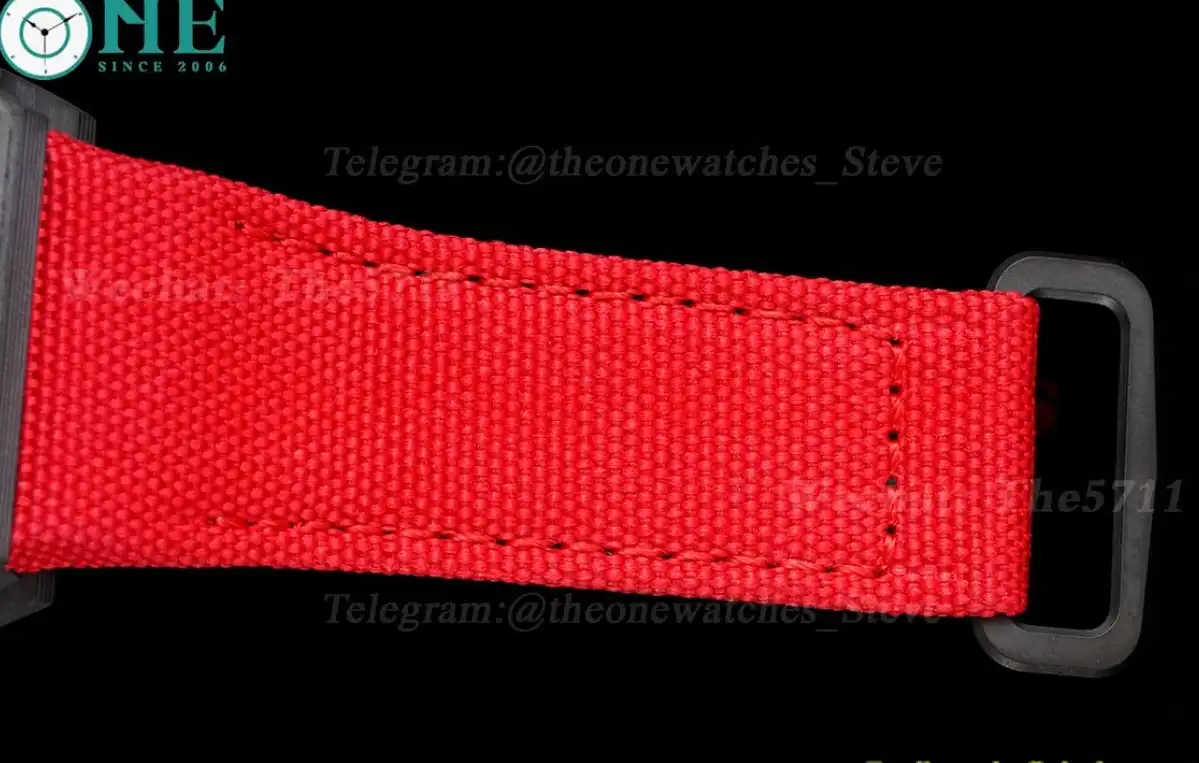 RM027-03 Rafael Nadal Carbon Case On Red Nylon Strap Real Tourbillon RMF