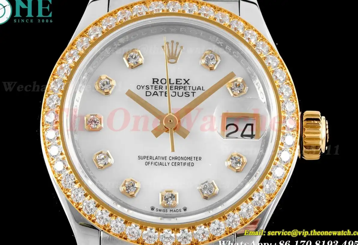 Datejust Ladies 28mm Dia YG SS White Dial TWS NH05