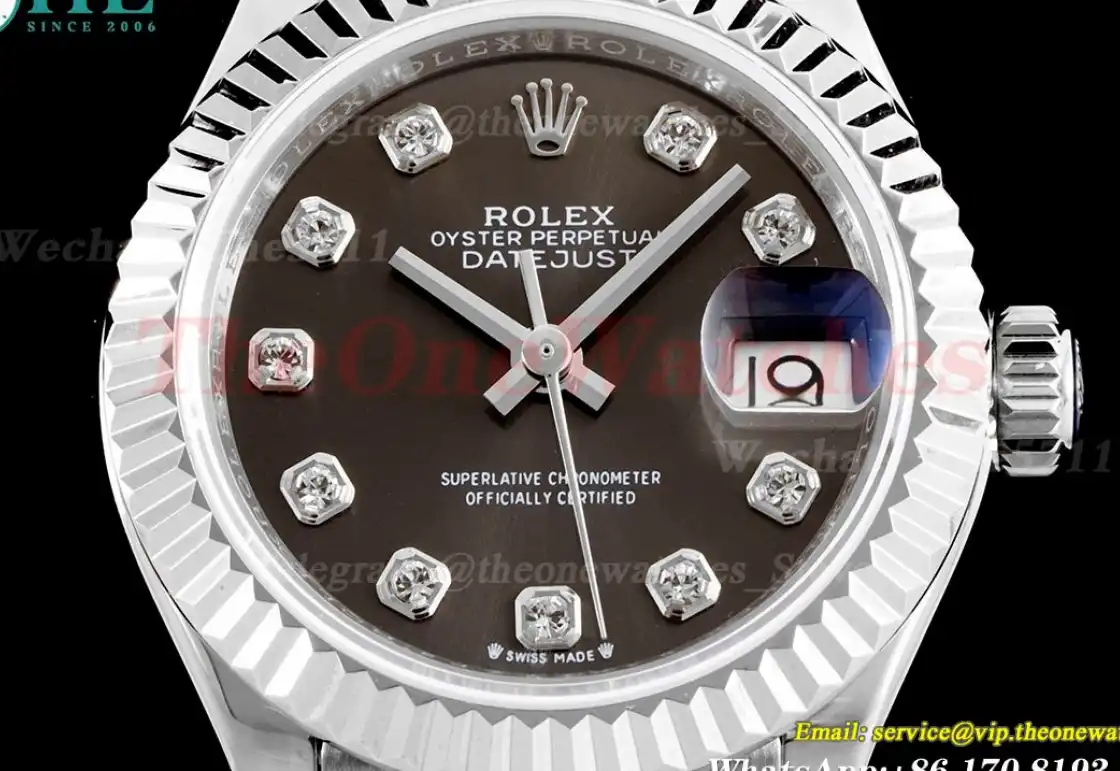 Datejust Ladies 28mm SS SS Grey Dia TWS NH05