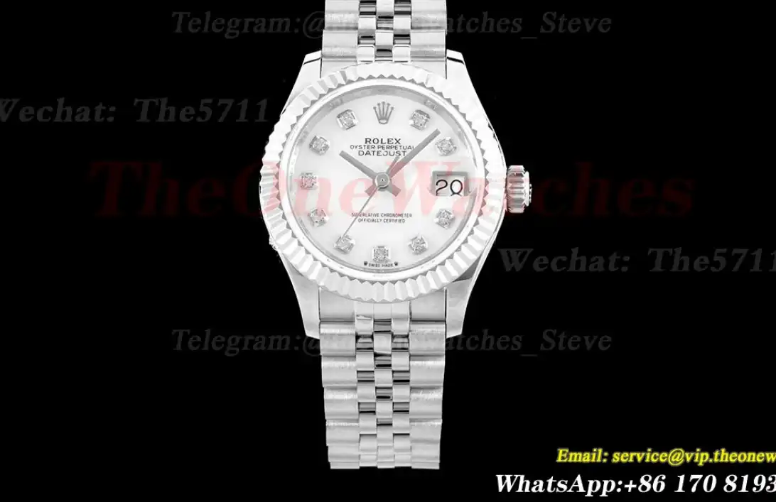 Datejust Ladies 28mm SS SS White Dia TWS NH05