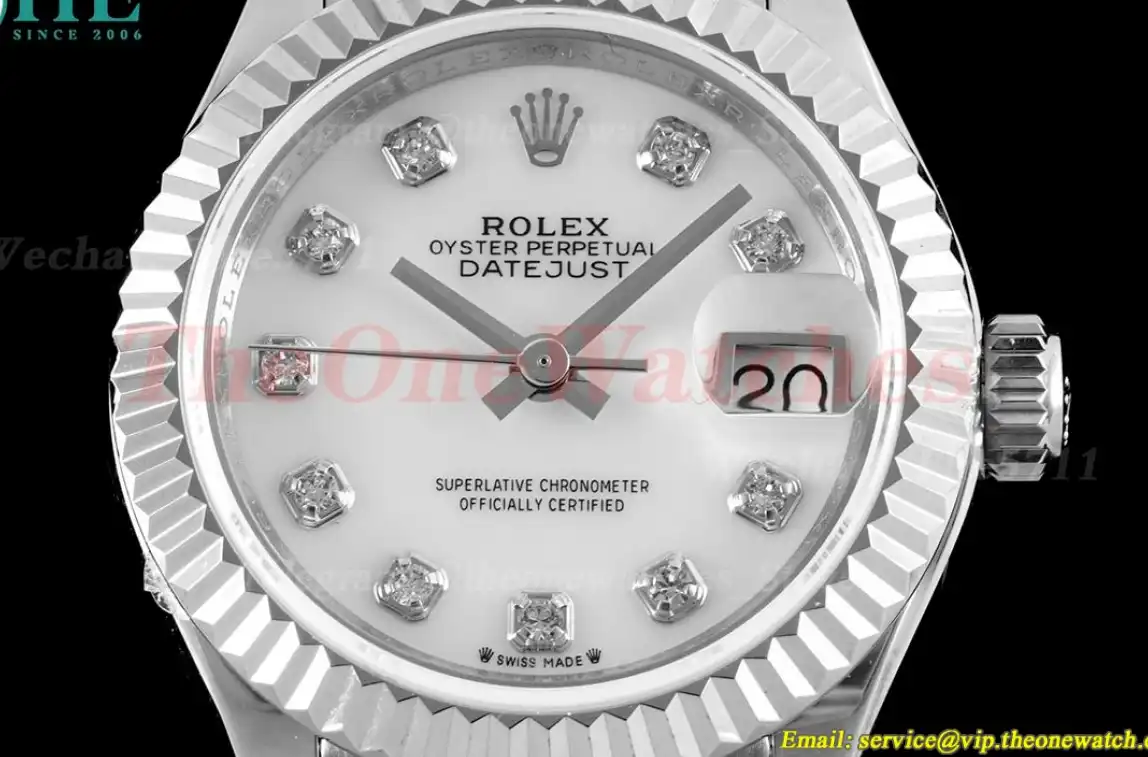 Datejust Ladies 28mm SS SS White Dia TWS NH05