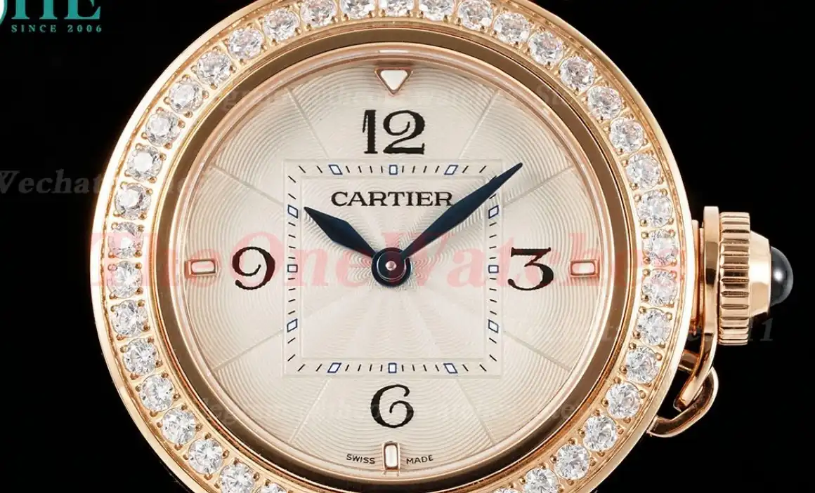 Pasha De Cartier Ladies 30mm Dia Red RG LE White Dial AF Quartz